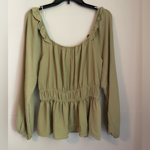 Nine West long sleeve peplum square neck blouse small NWT - Picture 4 of 5